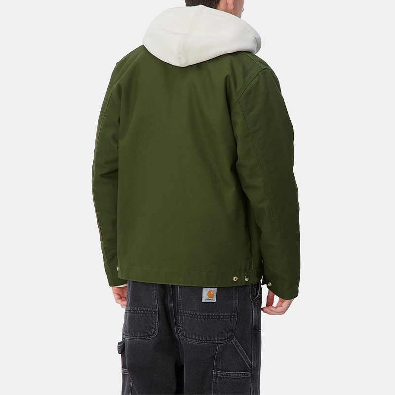 Cheap Carhartt WIP FW24 Detroit Jaket Hijau Unisex Lengan Panjang Hoodie Logo Patch. I015264-2EO-01