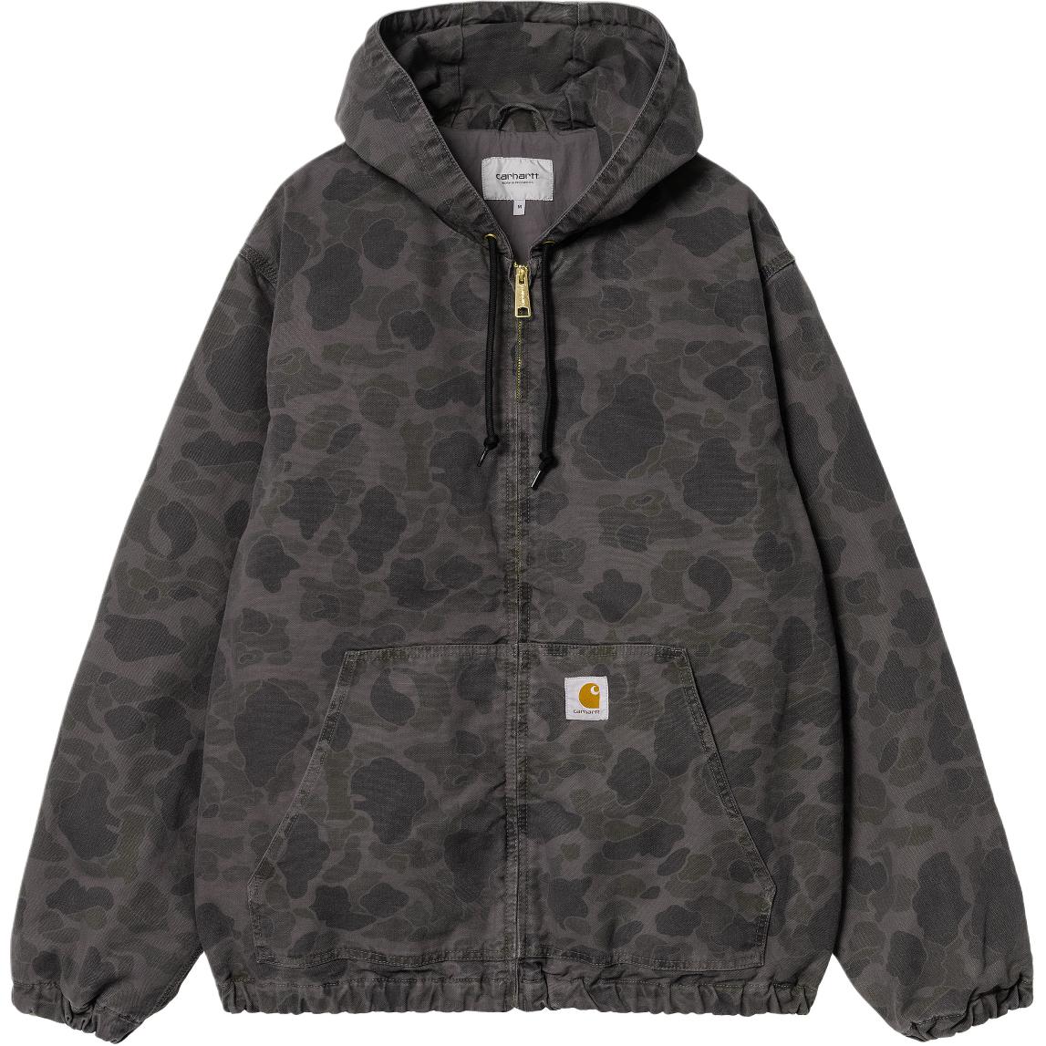 Carhartt WIP FW24 Duck Active Jacket Graphite Green Unisex Hooded Zip Long Sleeve I033897-2MR-GD