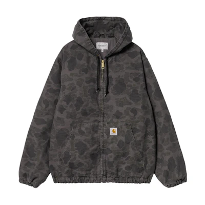Carhartt WIP FW24 Duck Active Jacket Graphite Green Unisex Hooded Zip Long Sleeve I033897-2MR-GD