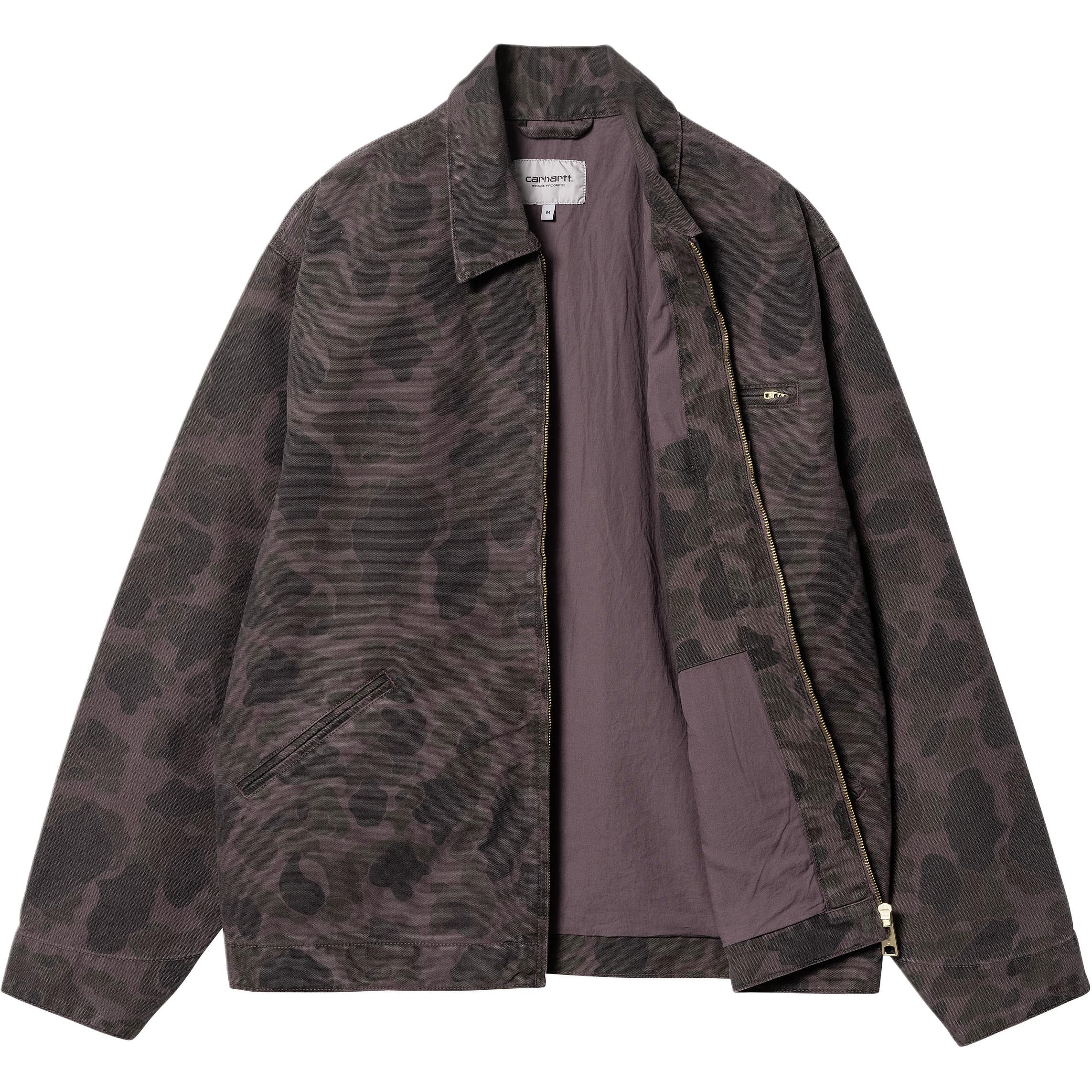 Shop カーハート WIP FW24 ダックデトロイトジャケット ブラウン 長袖 ジッパーポケット付き I034281-2MR-GD