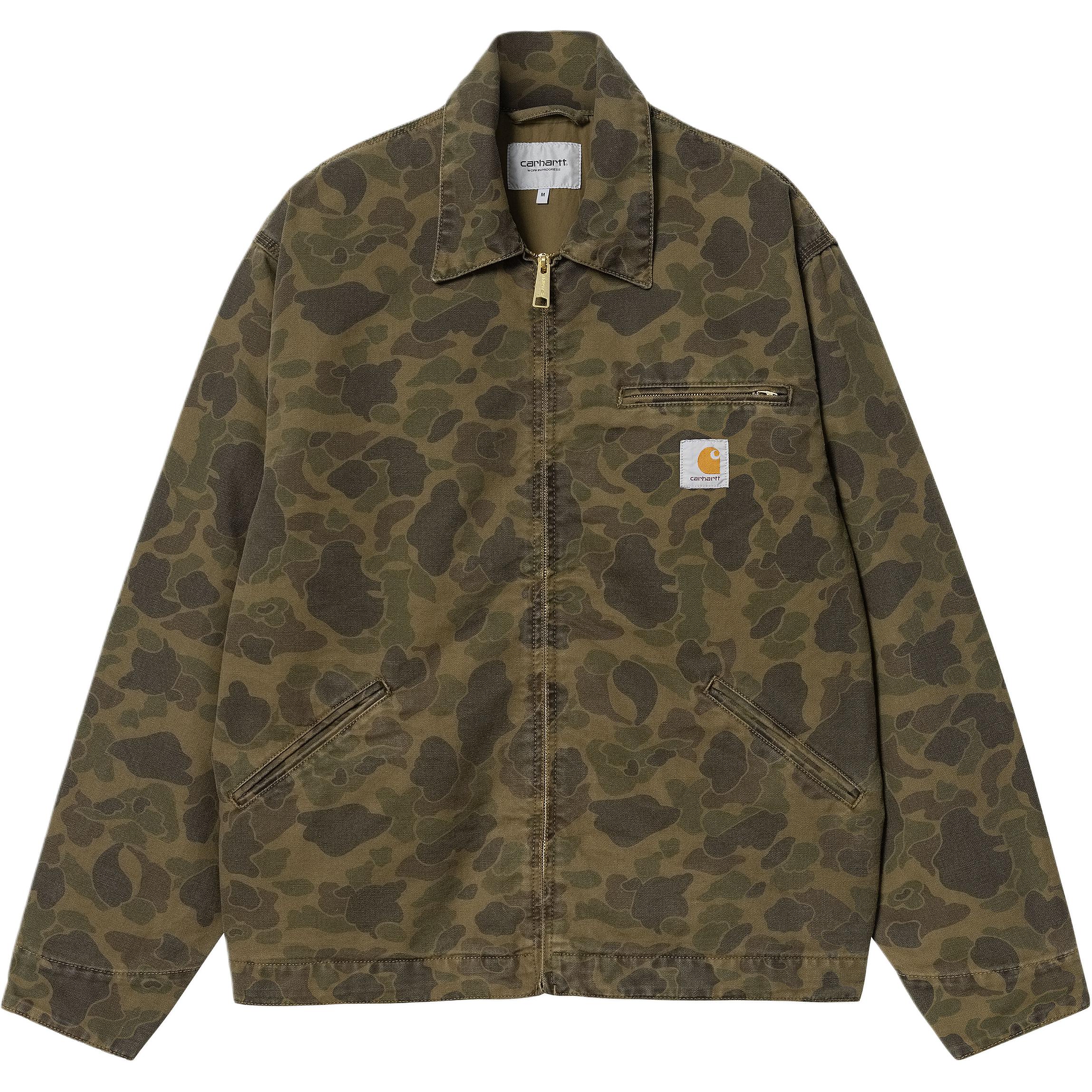 Carhartt WIP FW24 Duck Detroit Jacket Camo Green Unisex Long Sleeve Button-Up I034281-2MQ-GD