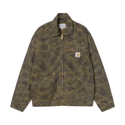 Carhartt WIP FW24 Duck Detroit Jacket Camo Green Unisex Long Sleeve Button-Up I034281-2MQ-GD