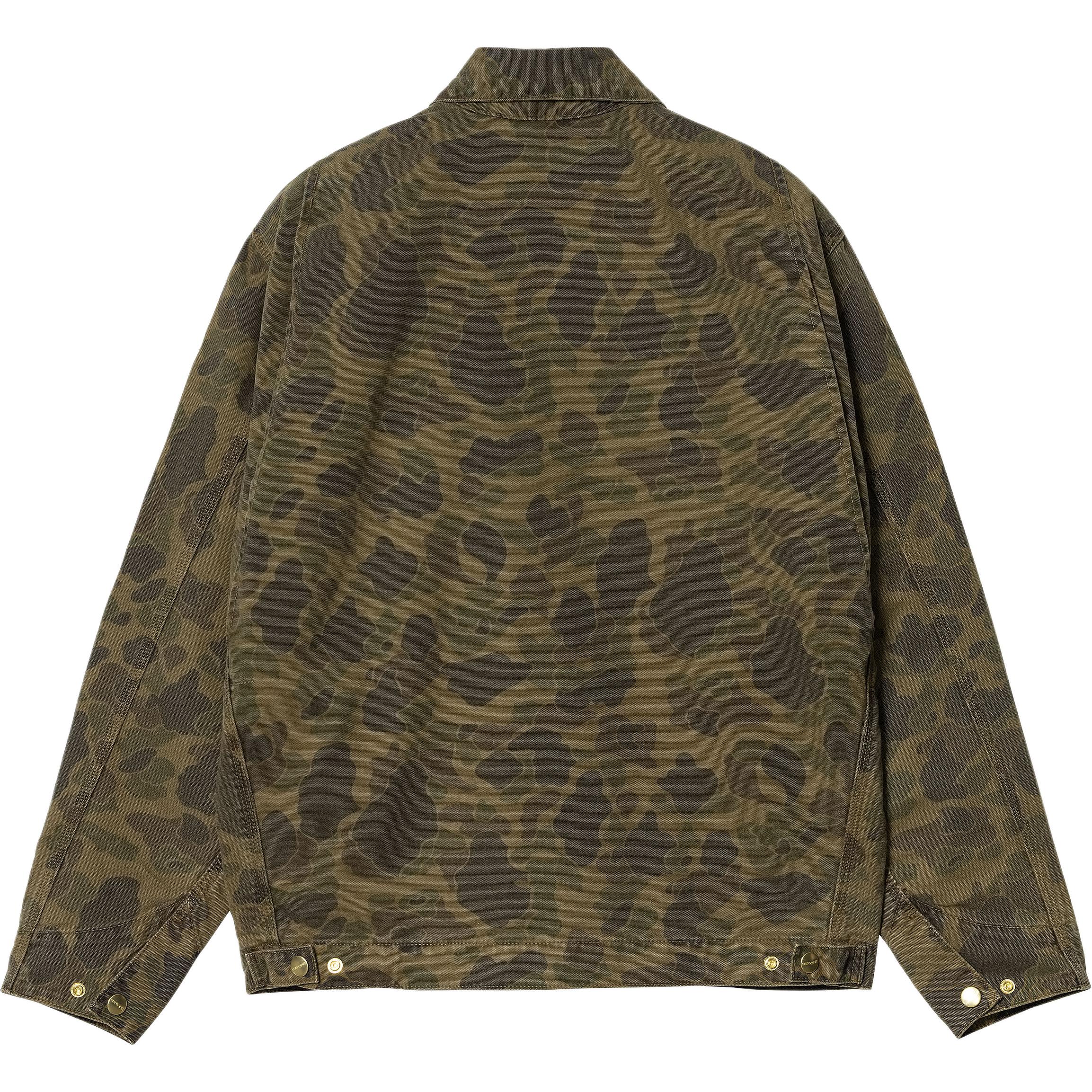 Lookbook Carhartt WIP FW24 Jaket Duck Detroit Camo Hijau Unisex Lengan Panjang Kancing I034281-2MQ-GD