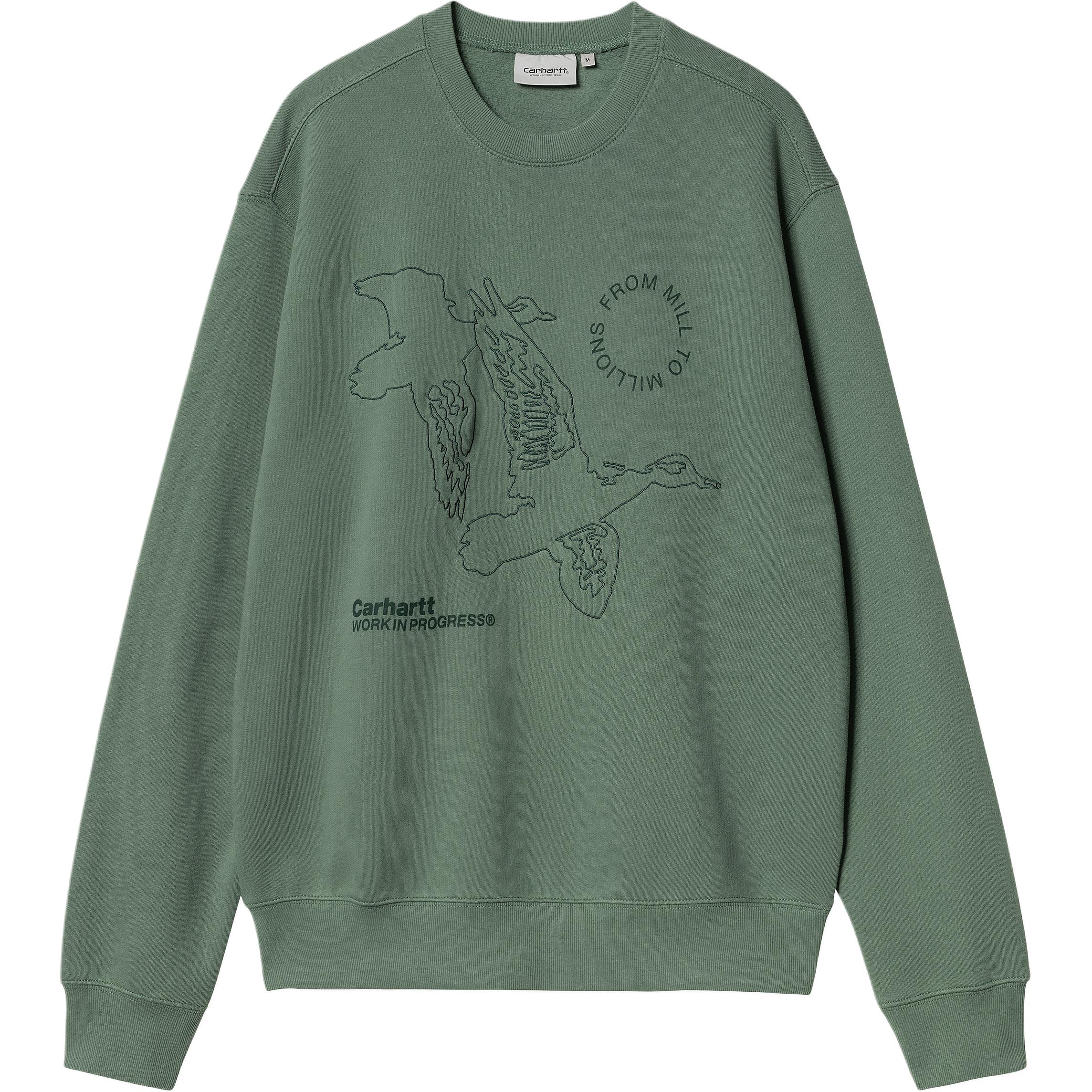 Carhartt WIP FW24 Flying Ducks Crewneck Sweatshirt Unisex Green I033938-29N-XX