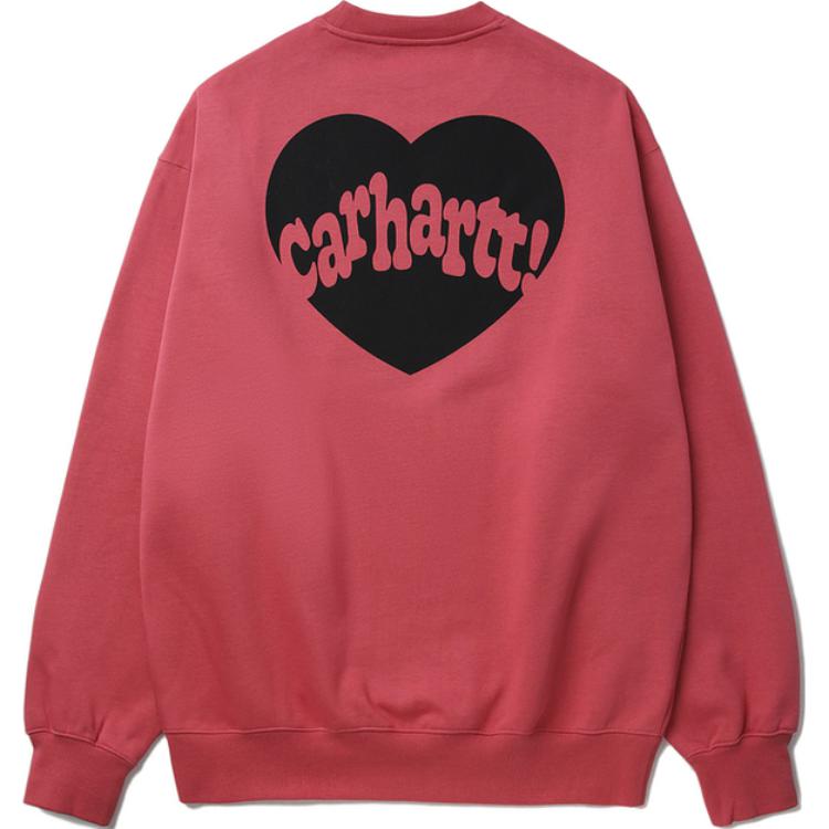 Carhartt WIP FW24 Heart Logo Embroidered Long Sleeve Sweatshirt Red CHXSWA242023N-RDX