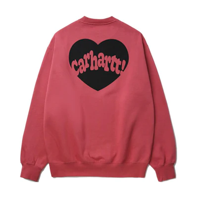 Carhartt WIP FW24 Heart Logo Embroidered Long Sleeve Sweatshirt Red CHXSWA242023N-RDX