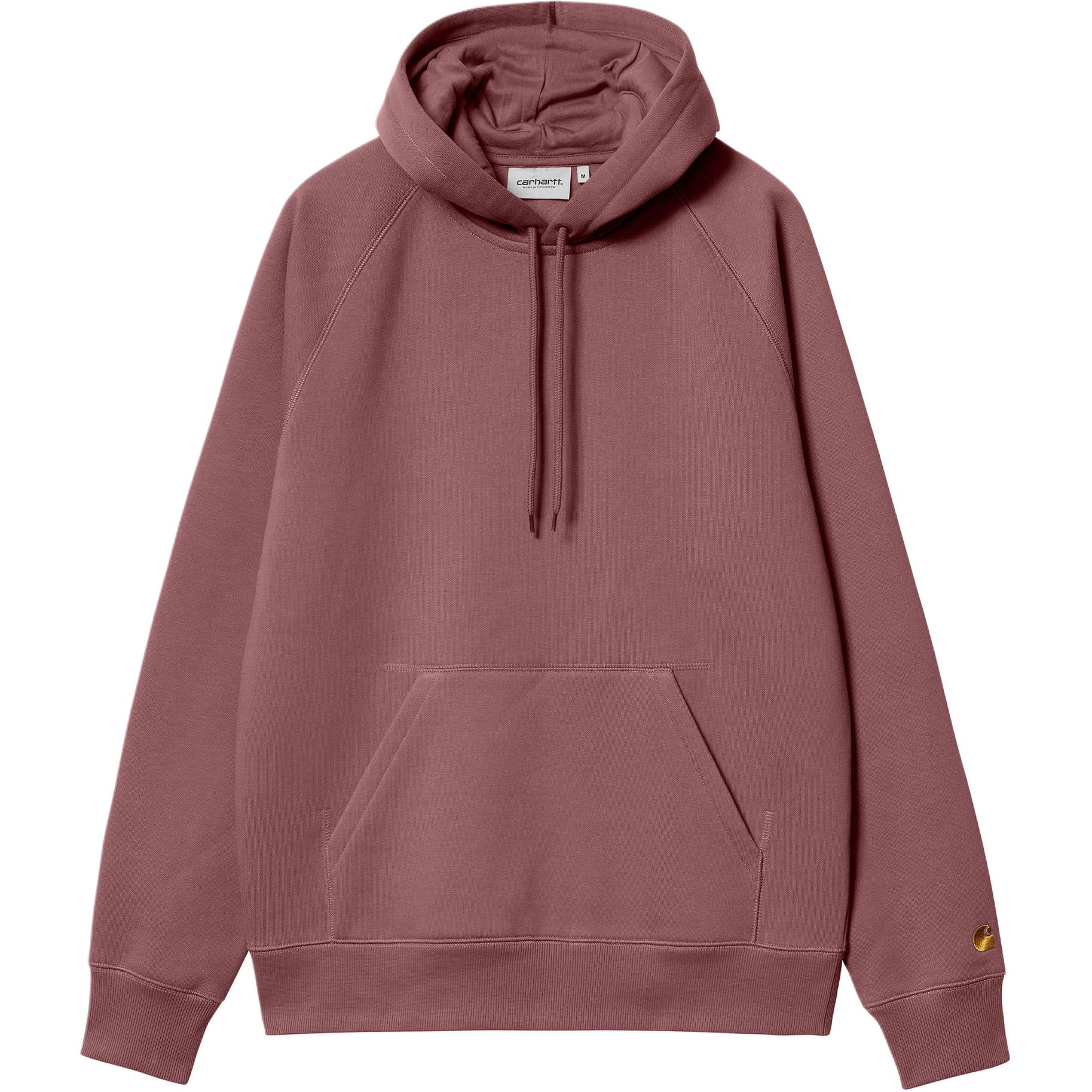 Carhartt WIP FW24 Hooded Chase Sweat Unisex Sweatshirt Grey Purple Red I033661-2BB-XX