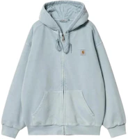 Carhartt WIP FW24 Hooded Vista Jacket Teal Unisex Kangaroo Pocket Logo Patch. I029524-2BS-GD Carhartt WIP FW24 Hooded Vista Jacket Teal Unisex Kangaroo Pocket Logo Patch. I029524-2BS-GD