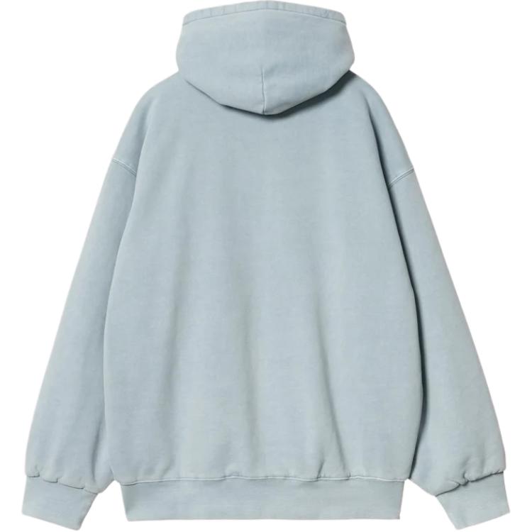 Shop Carhartt WIP FW24 Jaket Hoodie Vista Teal Unisex Kantong Logo Patch. I029524-2BS-GD