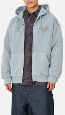 Carhartt WIP FW24 Jaket Hoodie Vista Teal Unisex Kantong Logo Patch. I029524-2BS-GD Sizing Carhartt WIP FW24 Jaket Hoodie Vista Teal Unisex Kantong Logo Patch. I029524-2BS-GD