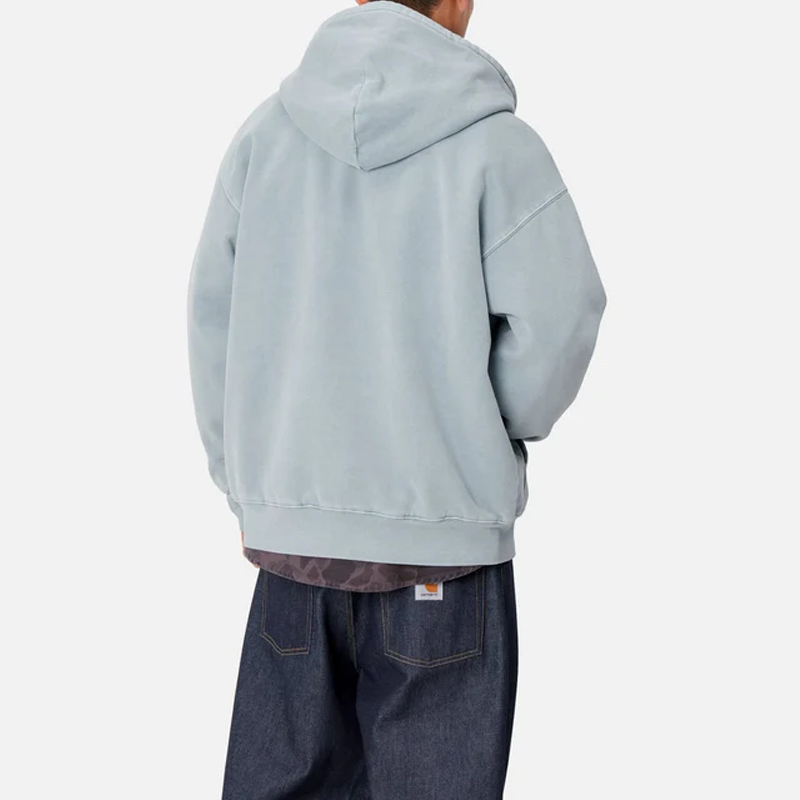 Cheap Carhartt WIP FW24 Jaket Hoodie Vista Teal Unisex Kantong Logo Patch. I029524-2BS-GD