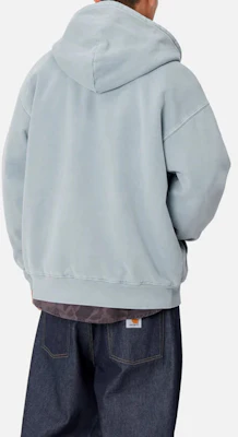 Carhartt WIP FW24 Jaket Hoodie Vista Teal Unisex Kantong Logo Patch. I029524-2BS-GD Cheap Carhartt WIP FW24 Jaket Hoodie Vista Teal Unisex Kantong Logo Patch. I029524-2BS-GD