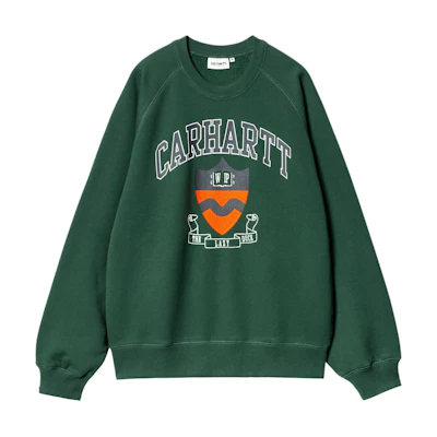 Carhartt WIP FW24 Lazy Duck Academy Logo Crewneck Sweatshirt Green Unisex I033936-29U-XX