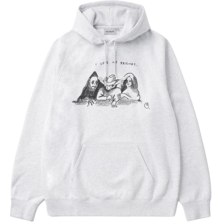 Carhartt WIP FW24 Logo Graphic Hoodie Men’s Grey CHXSWI033934N