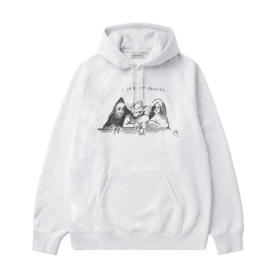 Carhartt WIP FW24 Logo Graphic Hoodie Men’s Grey CHXSWI033934N