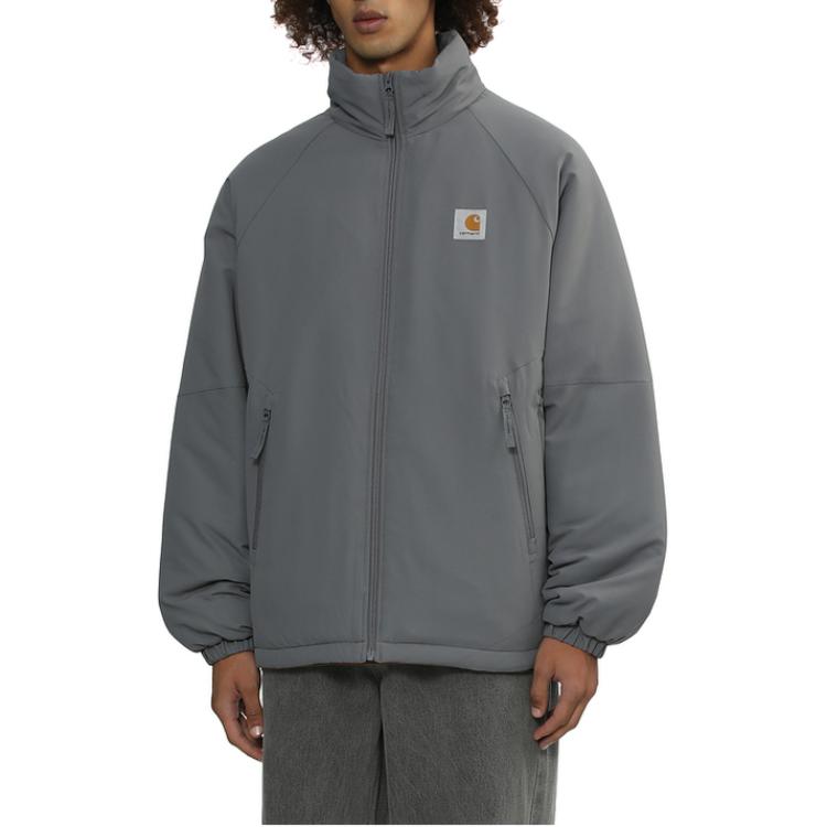 Carhartt WIP FW24 Logo Multi-Pocket Stand Collar Raglan Cotton Jacket Men Charcoal Grey CHXJKA242003N-CCX 圖 4