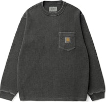 Carhartt WIP FW24 Logo Pocket Waffle Long Sleeve T-Shirt Unisex Charcoal Grey CHXLTA242031N Carhartt WIP FW24 Logo Pocket Waffle Long Sleeve T-Shirt Unisex Charcoal Grey CHXLTA242031N