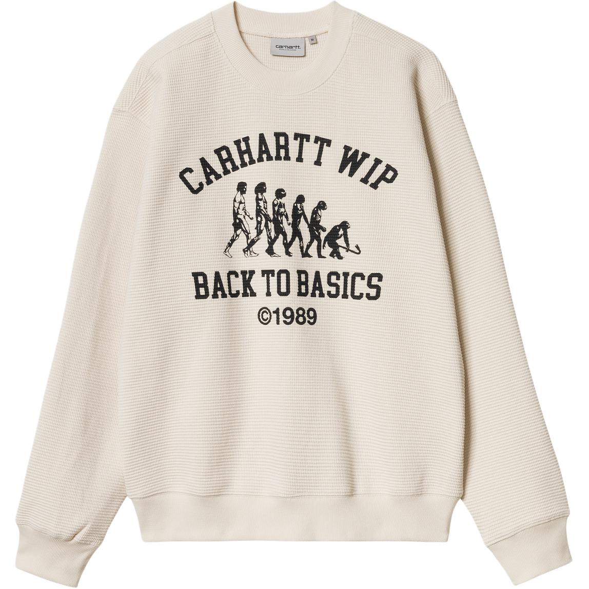 Carhartt WIP FW24 Logo Print Crewneck Sweatshirt Natural Beige Unisex Relaxed Fit I034040-1K6-XX