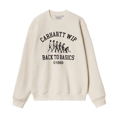Carhartt WIP FW24 Logo Print Crewneck Sweatshirt Natural Beige Unisex Relaxed Fit I034040-1K6-XX