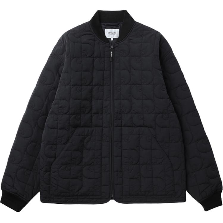 Carhartt WIP FW24 Logo Quilted Stand Collar Jacket Black () CHXJKA242004N-BKX