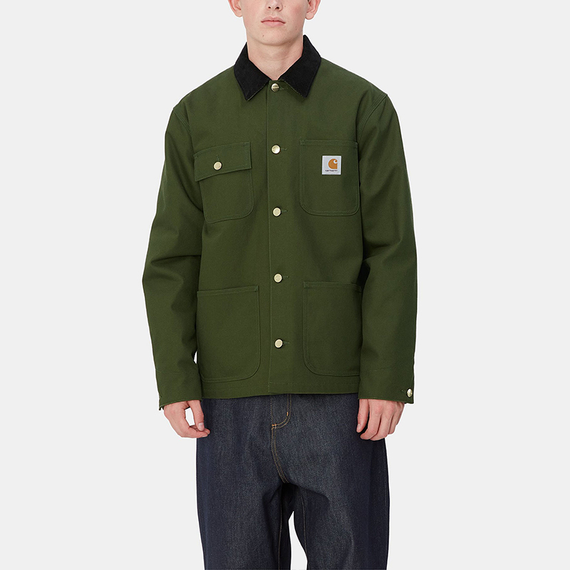 Purchase 카하트 WIP FW24 미시간 코트 그린 유니섹스 싱글브레스트 자켓 I015261-2EO-01