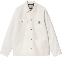 Carhartt WIP FW24 Michigan Coat Unisex Off-White Button-Up Jacket. I015261-0DJ-01 Carhartt WIP FW24 Michigan Coat Unisex Off-White Button-Up Jacket. I015261-0DJ-01