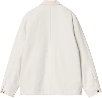 Carhartt WIP FW24 Jaket Michigan Unisex Off-White Kancing Depan. I015261-0DJ-01 Lookbook Carhartt WIP FW24 Jaket Michigan Unisex Off-White Kancing Depan. I015261-0DJ-01