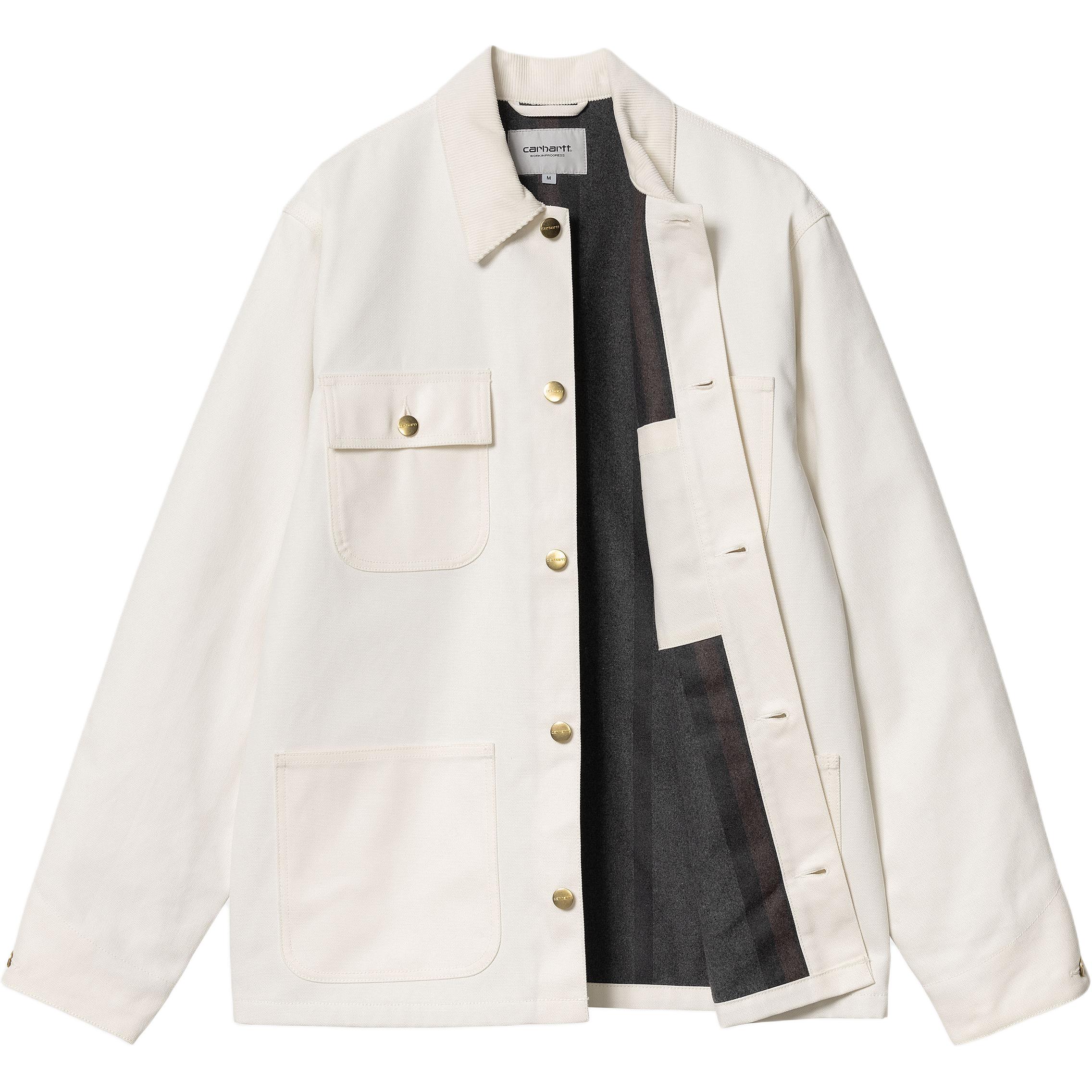 Shop Carhartt WIP FW24 Jaket Michigan Unisex Off-White Kancing Depan. I015261-0DJ-01