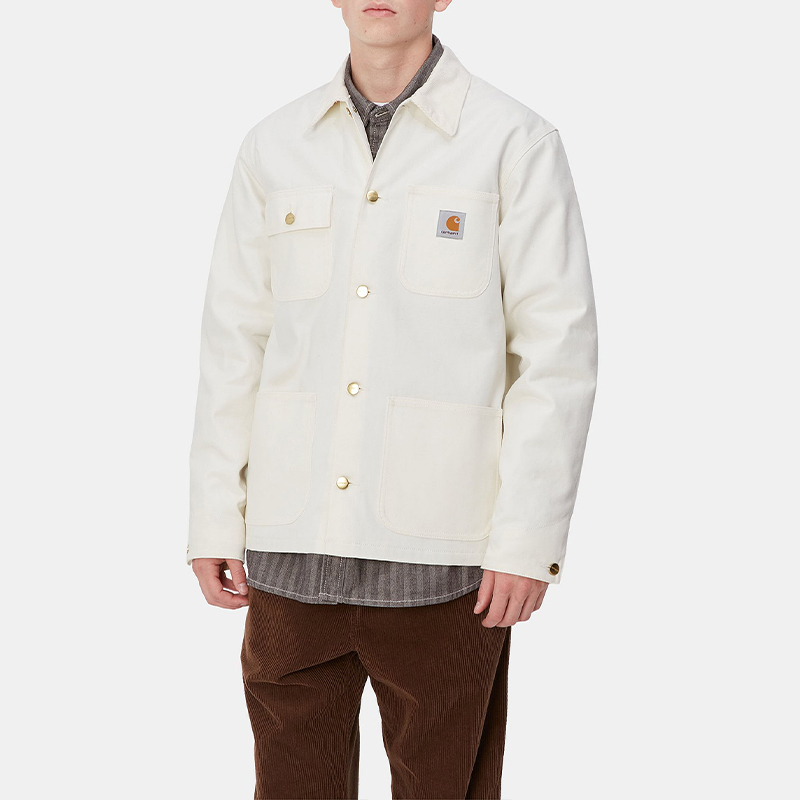 Purchase Carhartt WIP FW24 Jaket Michigan Unisex Off-White Kancing Depan. I015261-0DJ-01