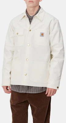 Carhartt WIP FW24 Jaket Michigan Unisex Off-White Kancing Depan. I015261-0DJ-01 Purchase Carhartt WIP FW24 Jaket Michigan Unisex Off-White Kancing Depan. I015261-0DJ-01