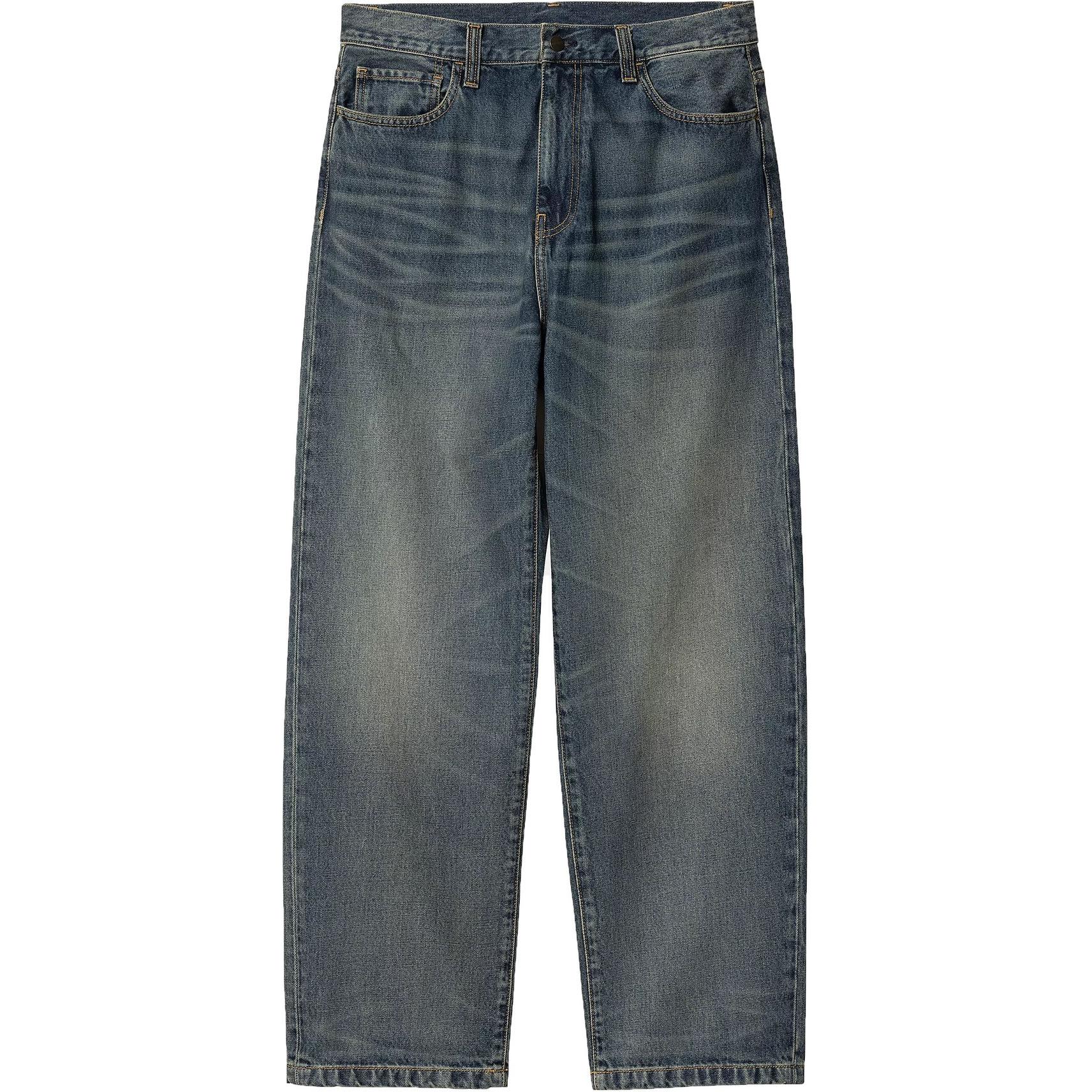 Carhartt WIP FW24 Washed Loose Tapered Zip Jeans Unisex Blue I034733-01-4Q