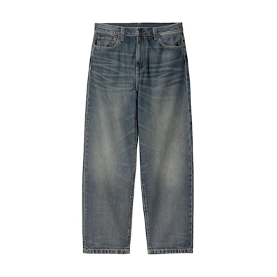 Carhartt WIP FW24 Washed Loose Tapered Zip Jeans Unisex Blue I034733-01-4Q