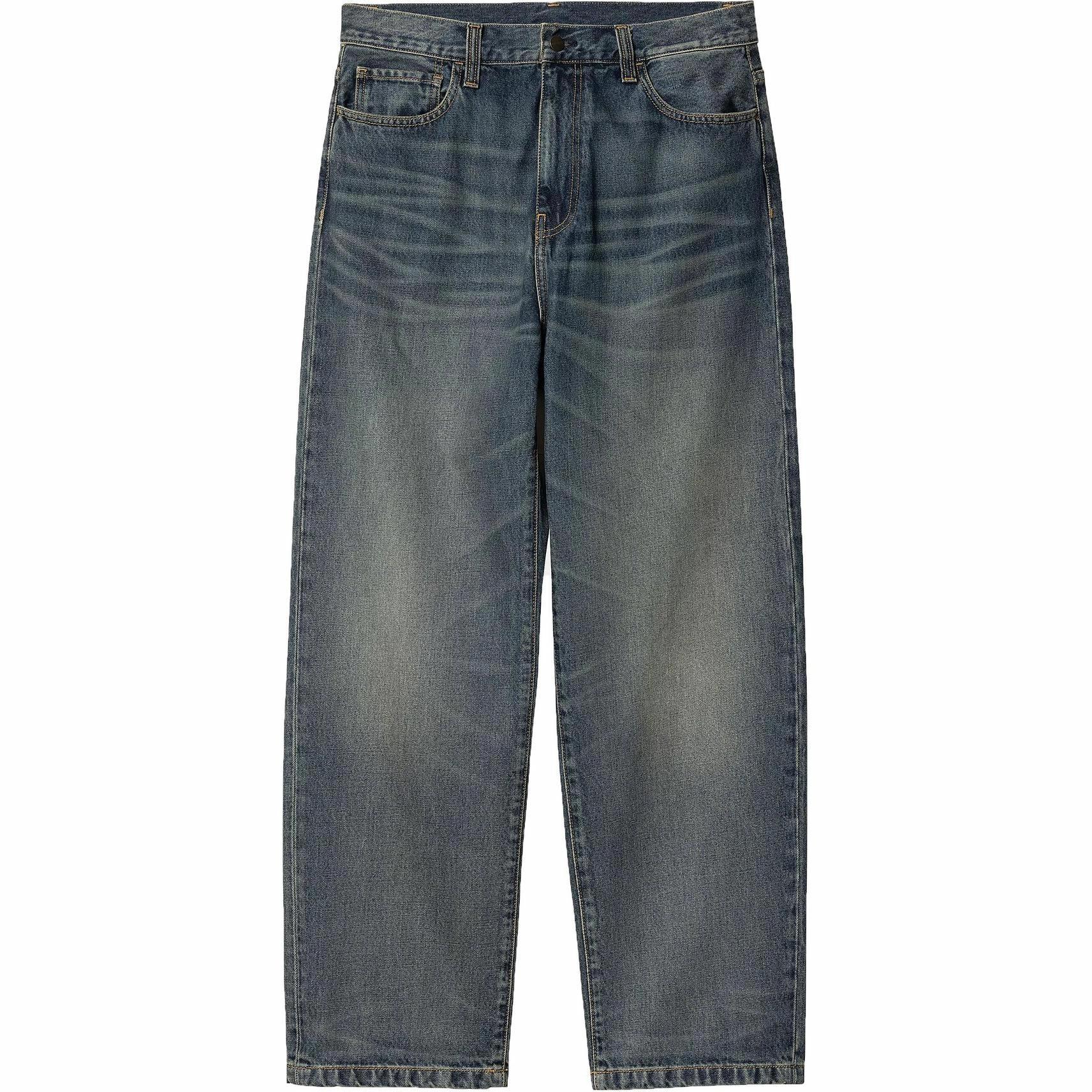 Order カーハート WIP FW24 ウォッシュド ルーズテーパード ジップジーンズ ユニセックス ブルー I034733-01-4Q