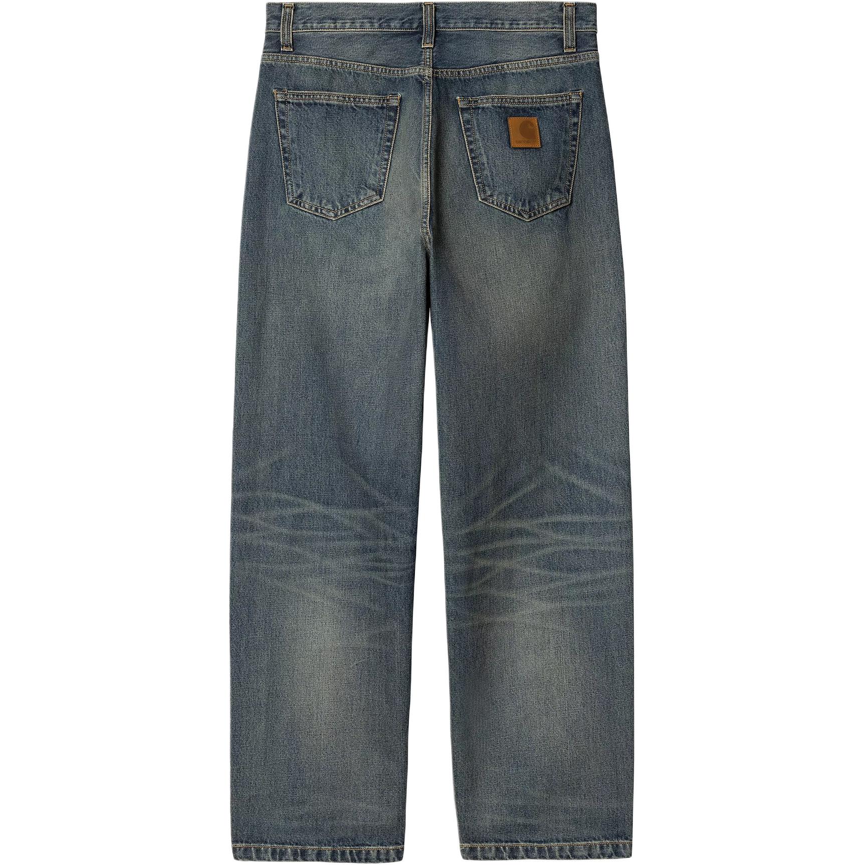 Lookbook カーハート WIP FW24 ウォッシュド ルーズテーパード ジップジーンズ ユニセックス ブルー I034733-01-4Q