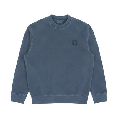 Carhartt WIP Garment Dyed Distressed Crewneck Sweatshirt Men’s Navy Blue CHXSWI027814F-NYX