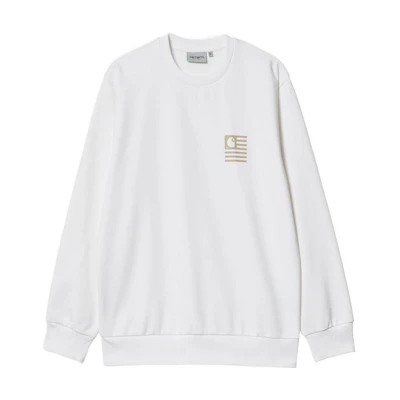 Carhartt WIP Geometric Logo Print Long Sleeve Sweatshirt White () I03008902XX
