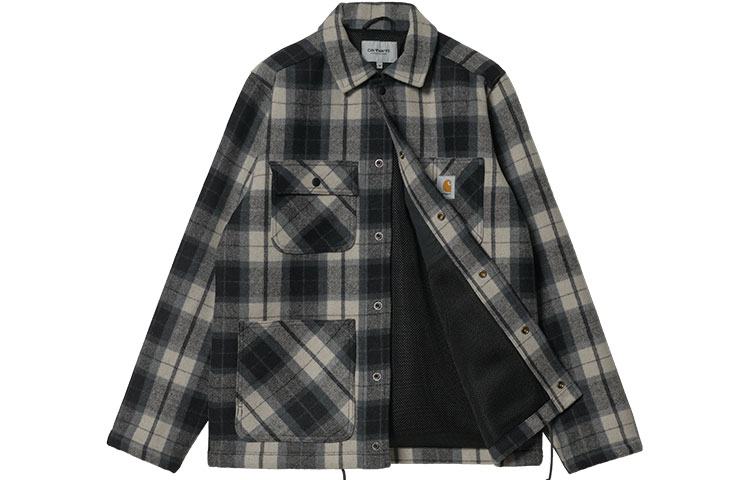 Carhartt WIP Gray Plaid Collared Long-Sleeve Jacket I029478-0GV-XX 圖 3
