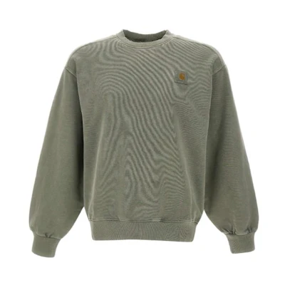 Carhartt WIP Green Crewneck Pullover Sweatshirt Men’s Long Sleeve Plain Fit I029522-1ND-GD
