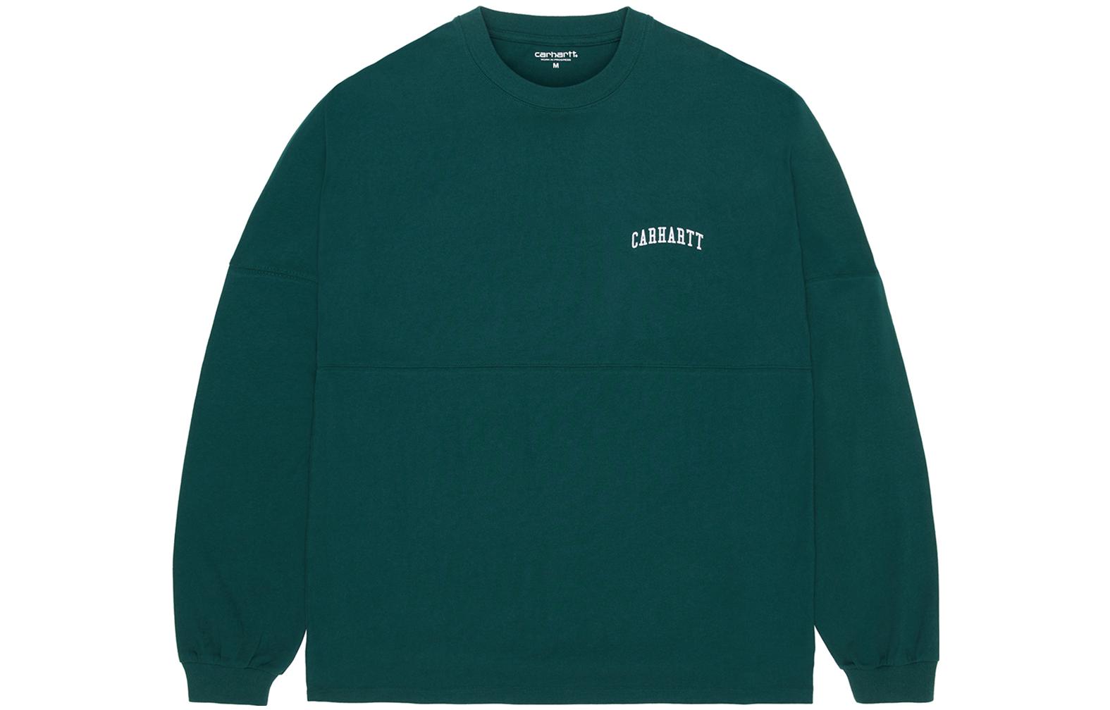 Carhartt WIP Green Crewneck Sweatshirt with Small Logo - Long Sleeve A221031-1276-01