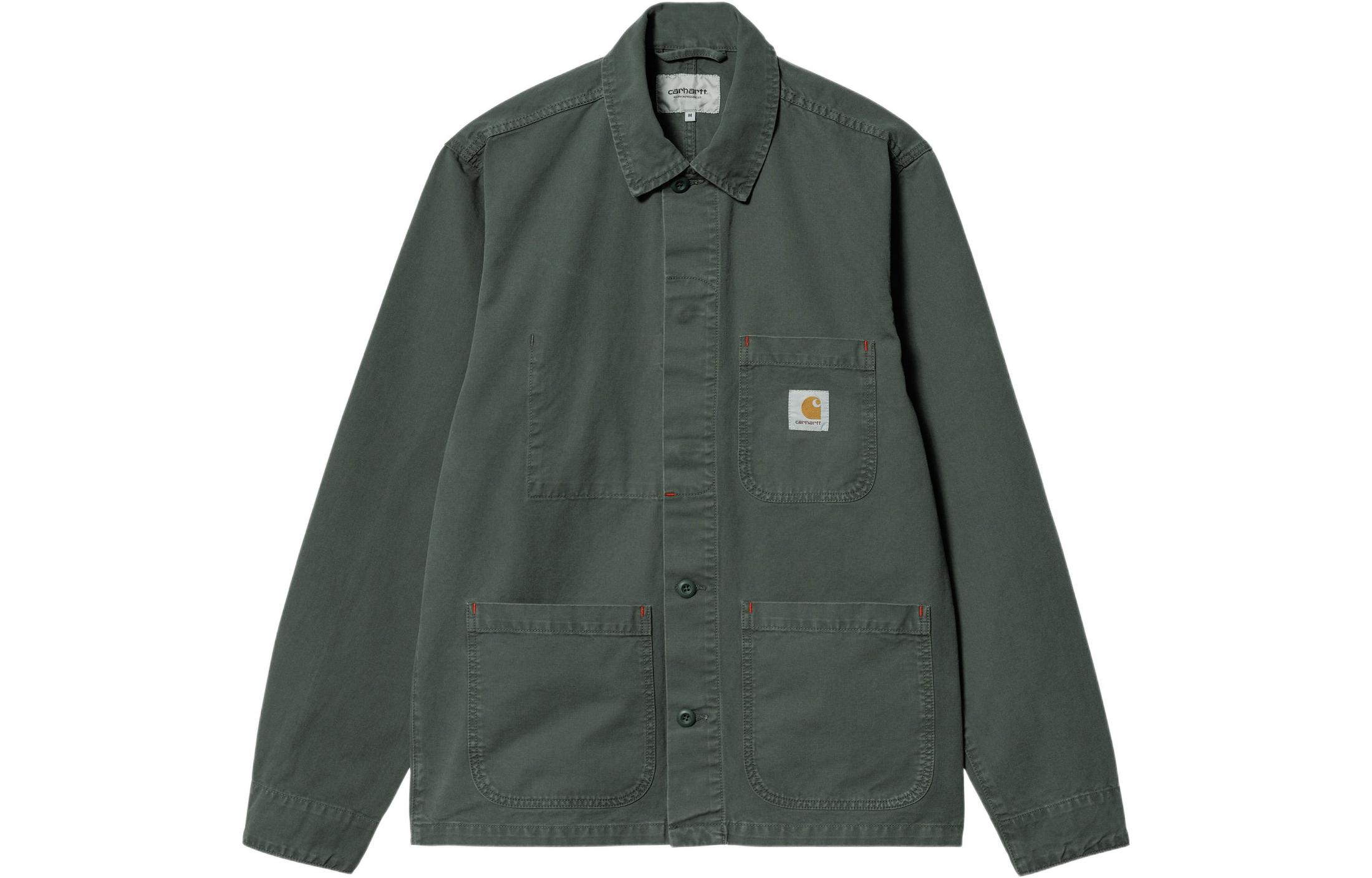 Carhartt WIP Green Logo Collar Button-Up Jacket Casual Outerwear I029119-0NV-GD