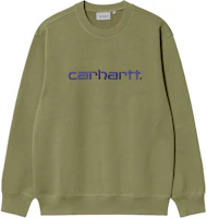 Carhartt WIP Green Logo Crewneck Sweatshirt Long Sleeve Pullover Relaxed Fit I030546-2I9-XX Carhartt WIP Green Logo Crewneck Sweatshirt Long Sleeve Pullover Relaxed Fit I030546-2I9-XX