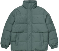 Carhartt WIP Green Logo Stand Collar Puffer Jacket Winter Collection. I029450-0GA-XX Carhartt WIP Green Logo Stand Collar Puffer Jacket Winter Collection. I029450-0GA-XX