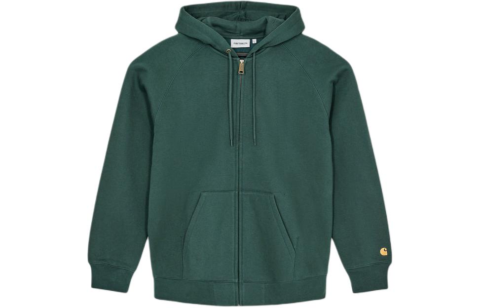Carhartt WIP Green Solid Color Hooded Zip-Up Jacket I026385-0XX-XX