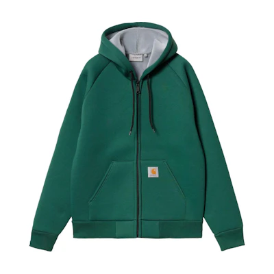 Carhartt WIP Green Solid Color Zip-Up Hoodie Jacket for Men I032935-24H-XX
