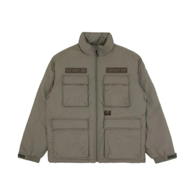 Carhartt WIP Green Utility Multi-Pocket Stand Collar Zip Jacket Mens A202003-966-90