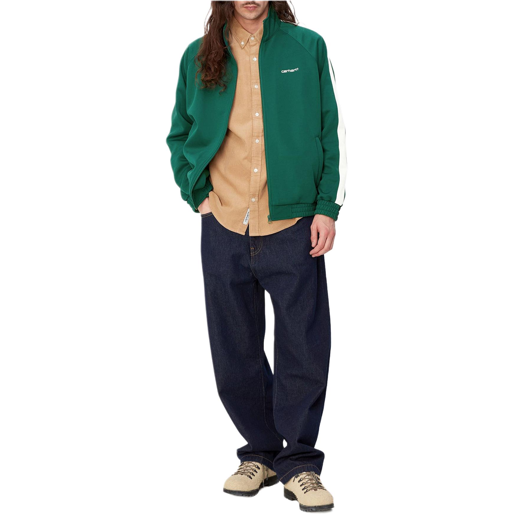 Shop Carhartt WIP 綠色拉鍊高領外套 字母印花 I033088-20A-XX