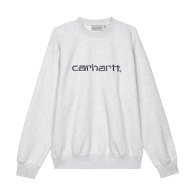 Carhartt WIP Grey Crewneck Embroidered Logo Sweatshirt I030546-1R7-XX
