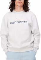 Shop Carhartt WIP Grey Crewneck Embroidered Logo Sweatshirt I030546-1R7-XX
