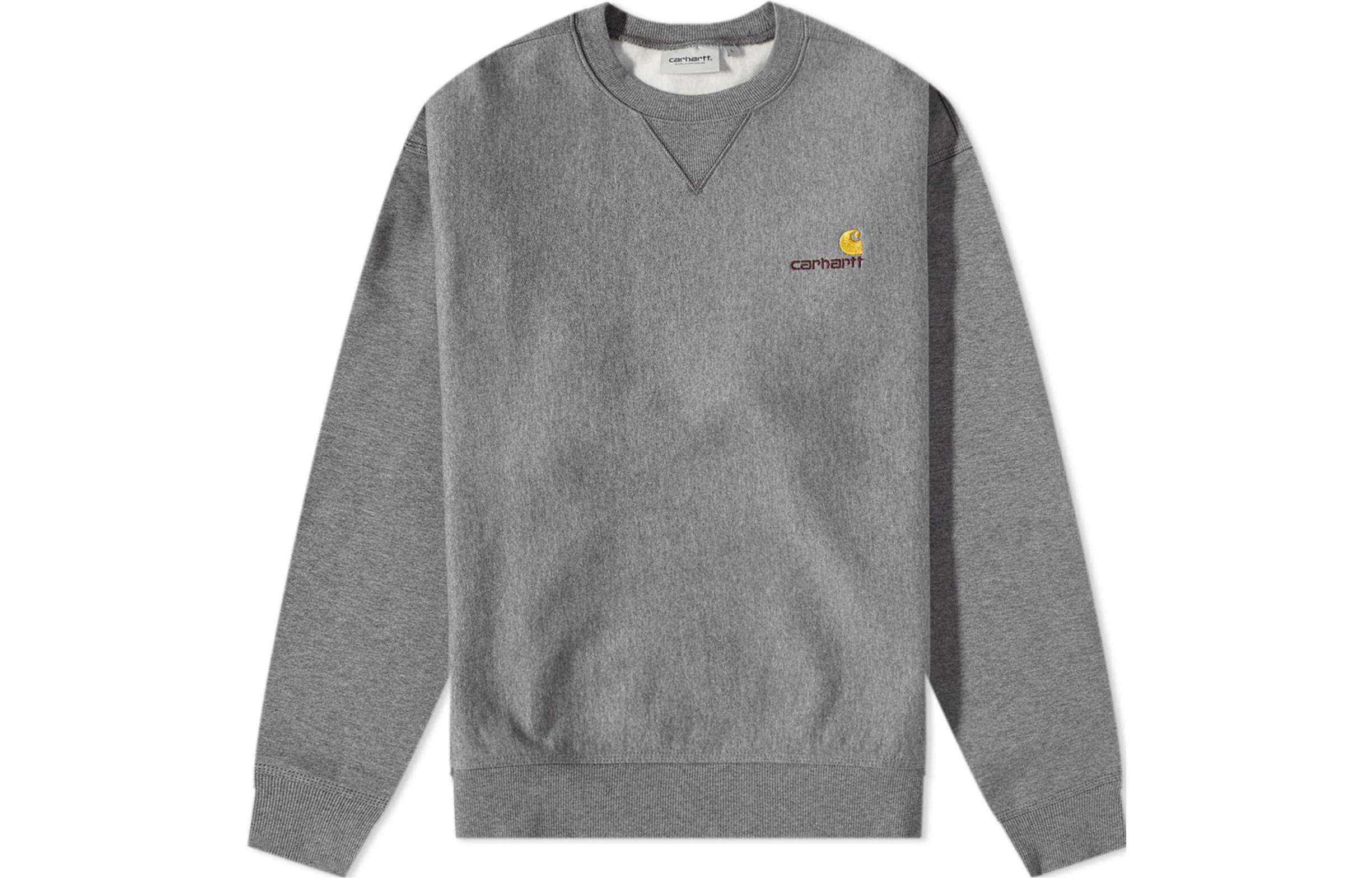 Carhartt WIP Grey Crewneck Logo Embroidered Sweatshirt I025475-ZM-XX