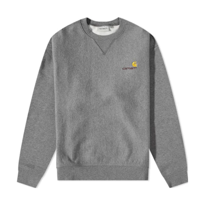Carhartt WIP Grey Crewneck Logo Embroidered Sweatshirt I025475-ZM-XX
